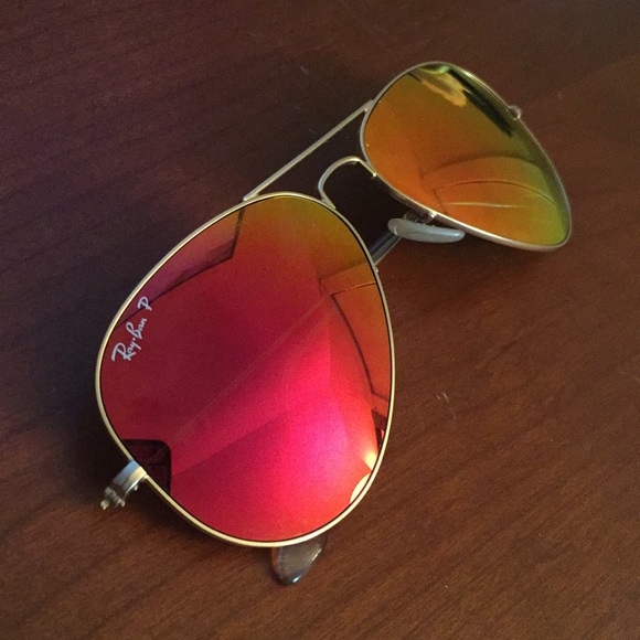 Ray Ban Polarized Mirrored Aviators Never Used Made in Italy 🇮🇹 - Picture 6 of 7